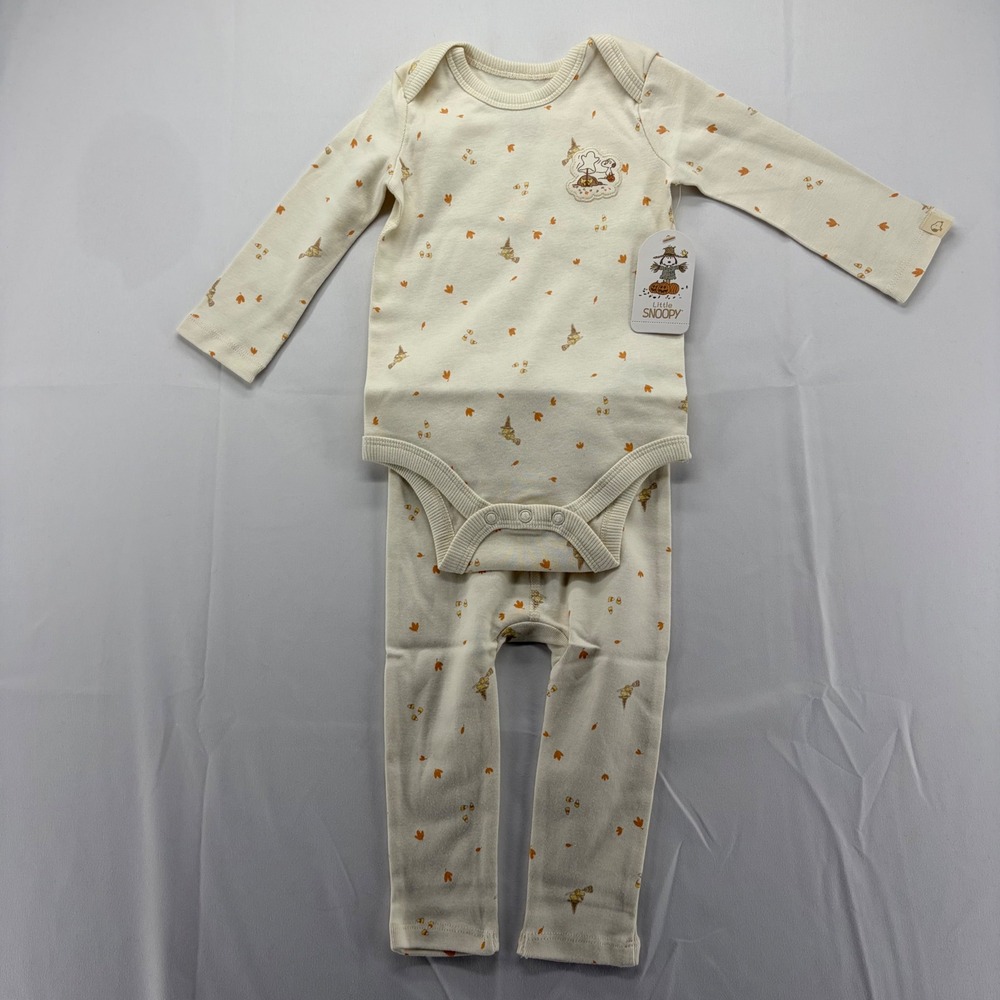 Little Snoopy Baby Halloween Bodysuit and Pants Set Ivory 6-9M Peanuts NWT